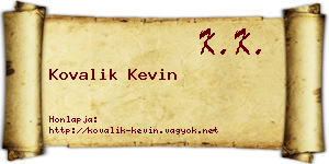 Kovalik Kevin névjegykártya